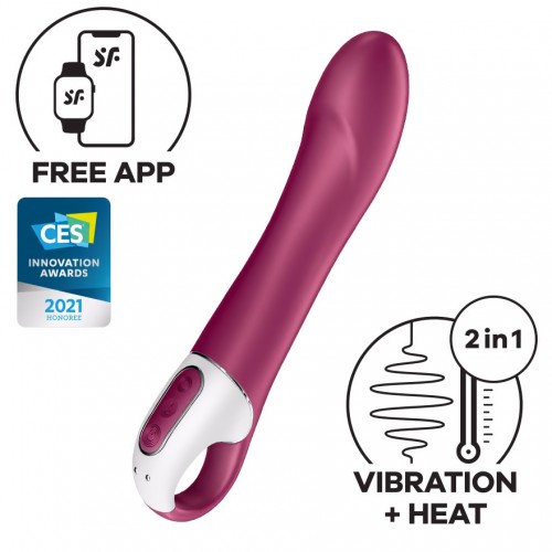 Смарт-вибратор с функцией нагрева Satisfyer Big Heat Connect App розовый