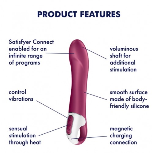 Смарт-вибратор с функцией нагрева Satisfyer Big Heat Connect App розовый