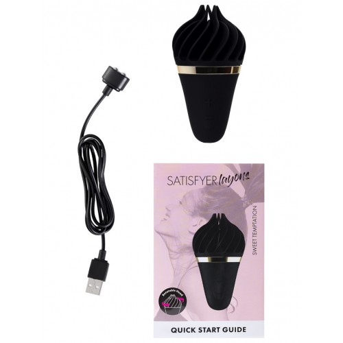 Вращающийся стимулятор Satisfyer Sweet Treat черный