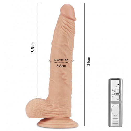 Вибратор с присоской Real Extreme 19,5 см телесный