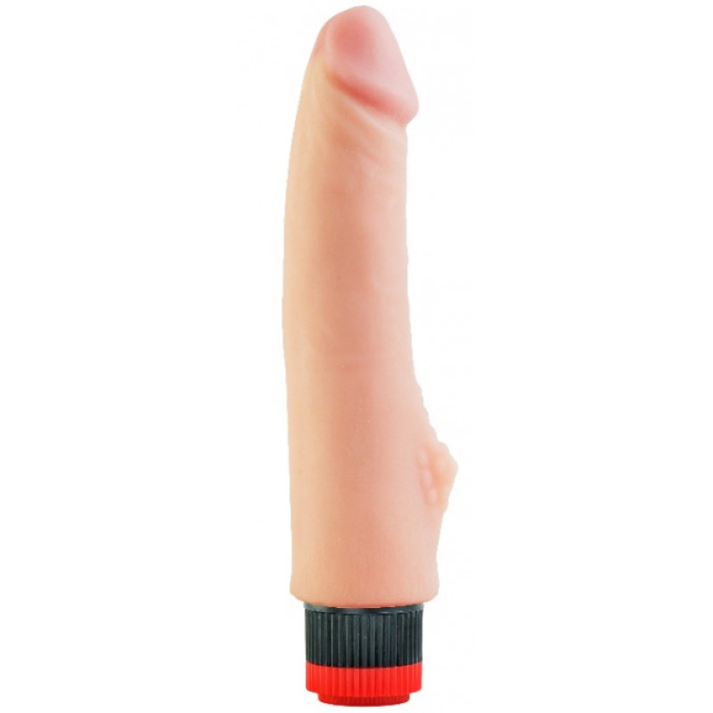Реалистичный вибратор со стимулирующим отростком телесный 22 см