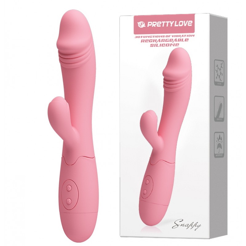 Вибратор  Snappy с 30 функциями вибрации  подзаряжаемый светло-розовый 