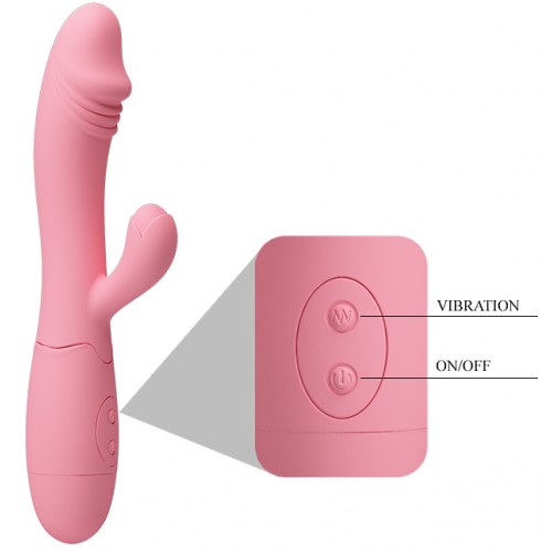 Вибратор  Snappy с 30 функциями вибрации  подзаряжаемый светло-розовый 