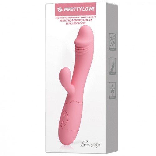 Вибратор  Snappy с 30 функциями вибрации  подзаряжаемый светло-розовый 
