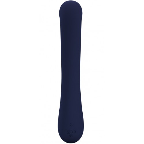 Перезаряжаемый вибратор с клиторальным стимулятором-кроликом и LED-экраном Pretty Love Lamar синий