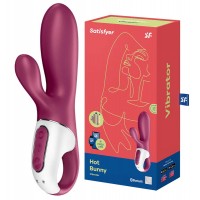 Вибратор Satisfyer Hot Bunny с клиторальным стимулятором, красный