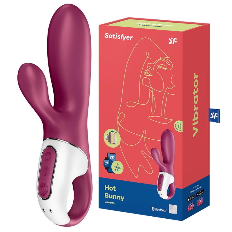 Вибратор Satisfyer Hot Bunny с клиторальным стимулятором, красный
