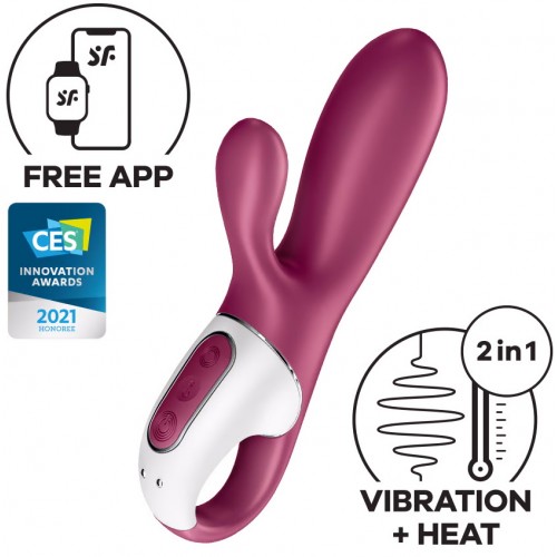 Вибратор Satisfyer Hot Bunny с клиторальным стимулятором, красный