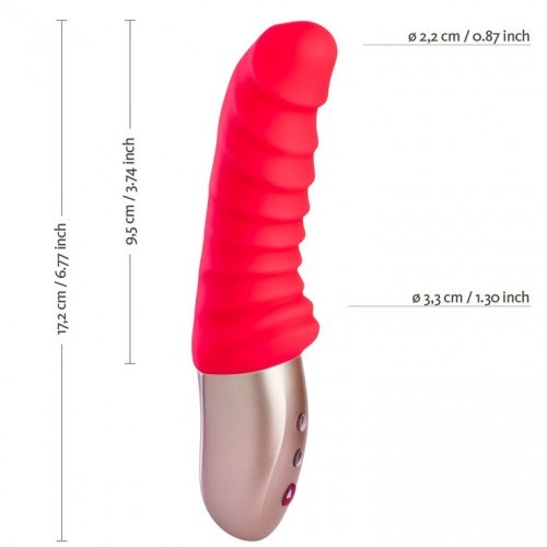 Низкочастотный универсальный вибратор 17см Fun Factory Semilino, Германия, оранжевый