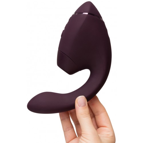 МЯГКАЯ ВАКУУМНАЯ УПАКОВКА Роскошный вакуумный вибростимулятор для G точки и клитора Womanizer Next Duo фиолетовый
