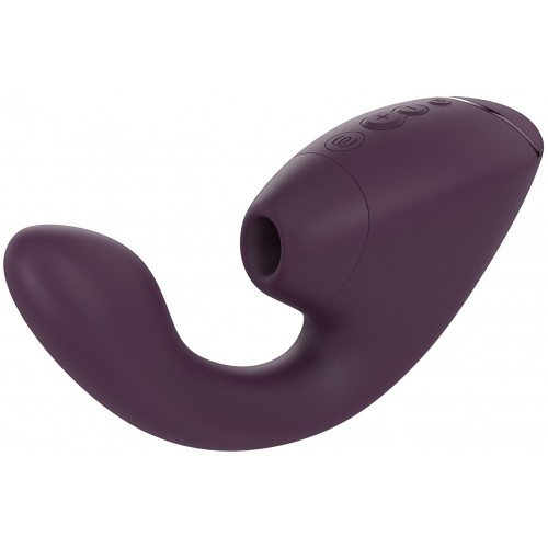 МЯГКАЯ ВАКУУМНАЯ УПАКОВКА Роскошный вакуумный вибростимулятор для G точки и клитора Womanizer Next Duo фиолетовый