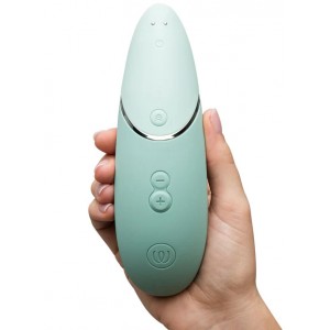 Бесконтактный вакуумно-волновой стимулятор клитора Womanizer Next цвета шалфея (иной угол)