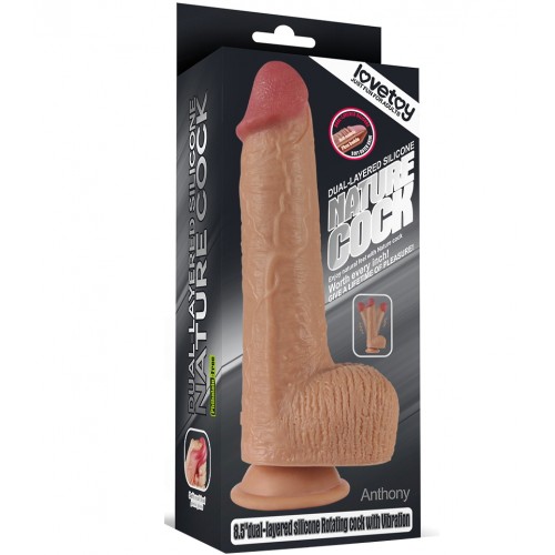 Реалистичный вибратор с ротацией на присоске Anthony