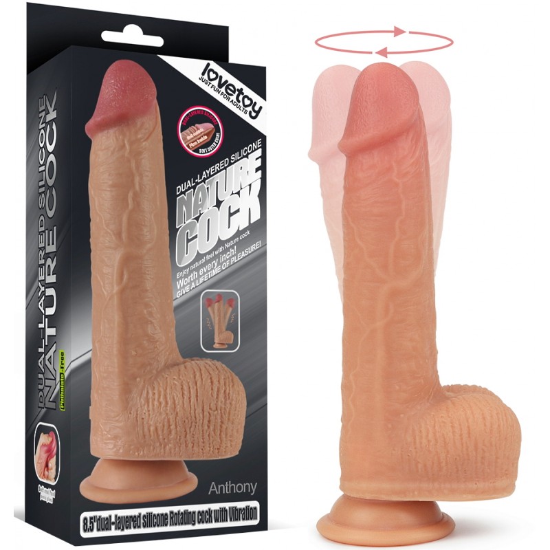 Реалистичный вибратор с ротацией на присоске Anthony