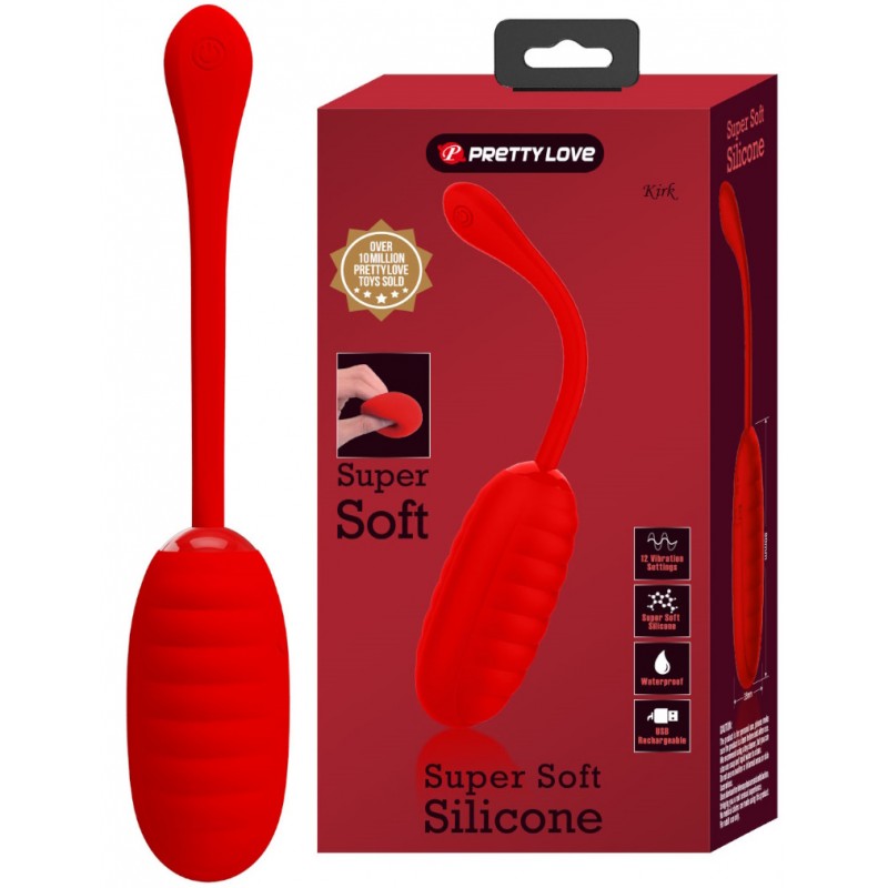 Большое перезаряжаемое виброяйцо Pretty Love Kirk красное