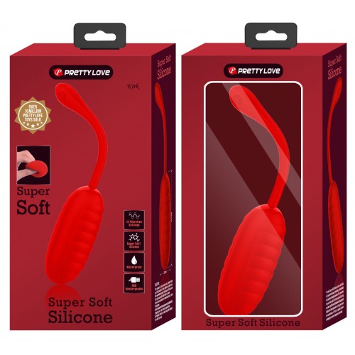 Большое перезаряжаемое виброяйцо Pretty Love Kirk красное
