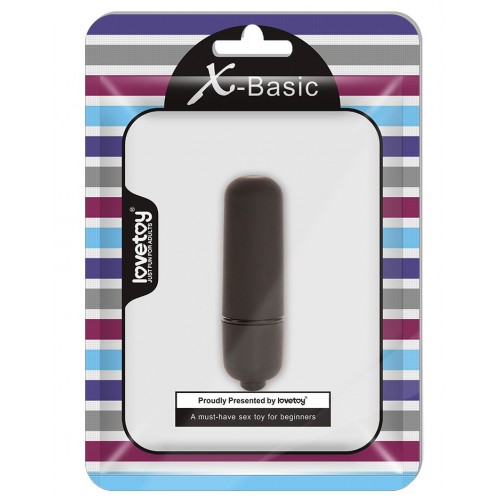 Черная вибропуля с 10 режимами вибрации X-Basic Lovetoy