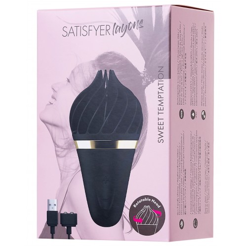 Вращающийся стимулятор Satisfyer Sweet Treat черный
