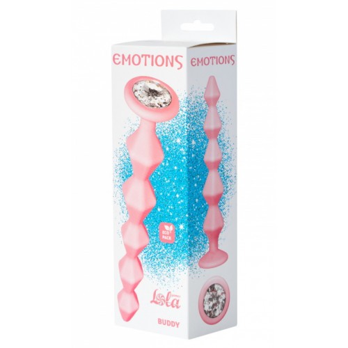 Анальная цепочка с кристаллом Emotions Buddy Pink