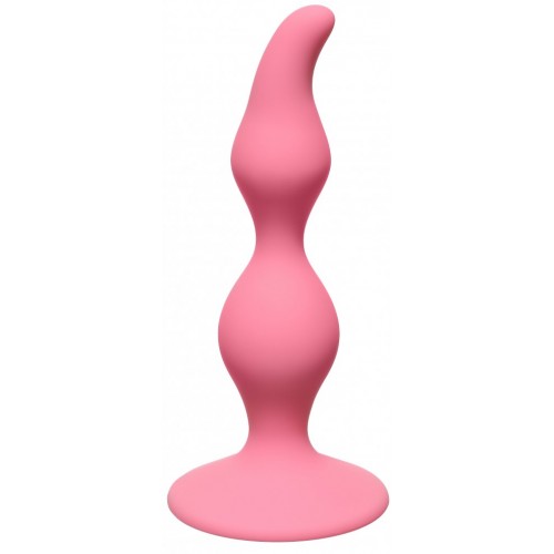 Розовая анальная пробка Сurved Anal Plug