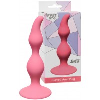 Розовая анальная пробка Сurved Anal Plug