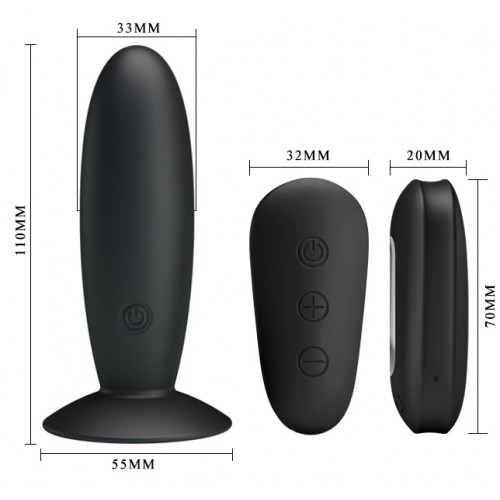 Анальная пробка Butt Plug Massager с вибрацией и дистанционным пультом
