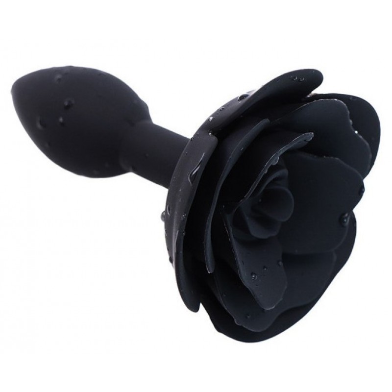 Силиконовая анальная пробка Роза черная