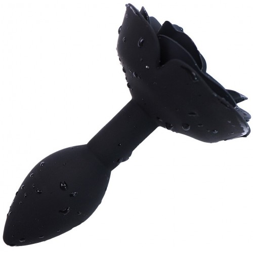 Силиконовая анальная пробка Роза черная