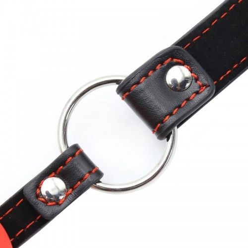 Силиконовый кляп-сердце black-red