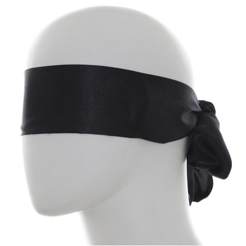 Сатиновая черная маска-лента на глаза