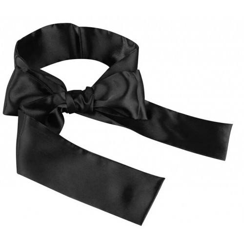 Сатиновая черная маска-лента на глаза