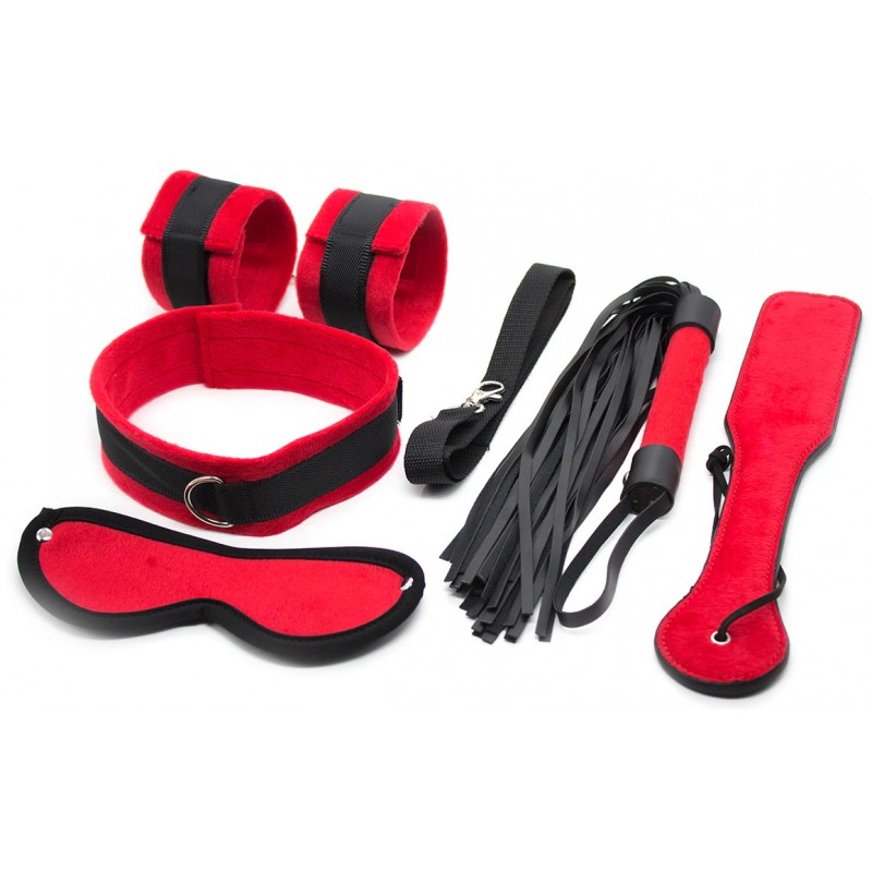 БДСМ набор из 5 предметов черно-красный