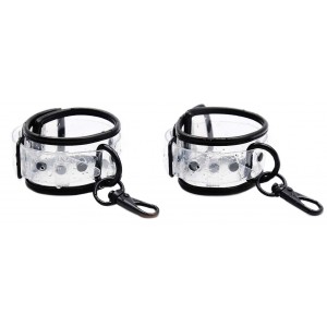 Наручники прозрачные с черной окантовкой (иной угол)