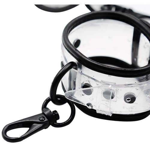 Наручники прозрачные с черной окантовкой