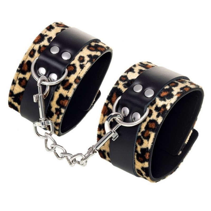 БДСМ Наручники леопардовые