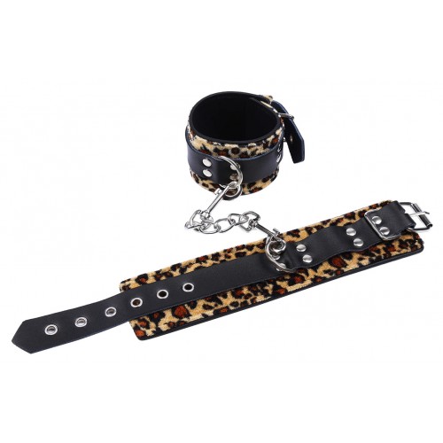 БДСМ Наручники леопардовые