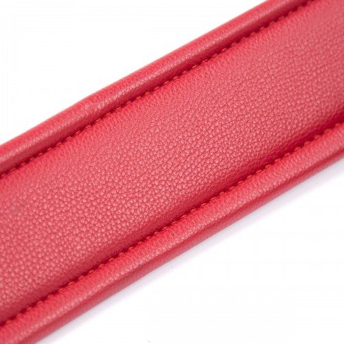 БДСМ наручники кожаные черно-красные