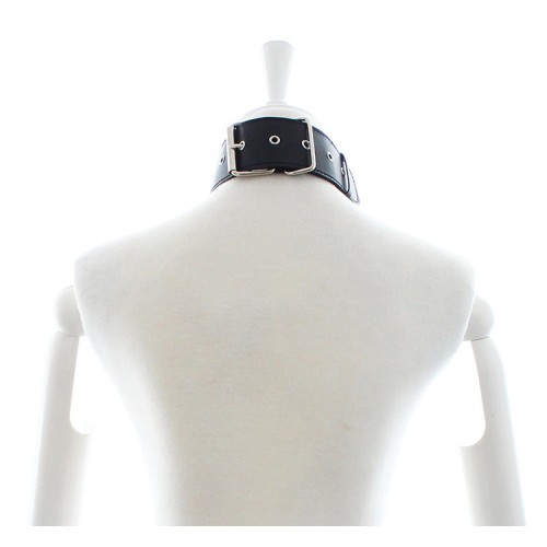 Бондаж чёрного цвета для рук с ошейником на цепочках