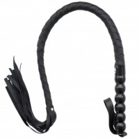 Кнут черный с твердой ручкой