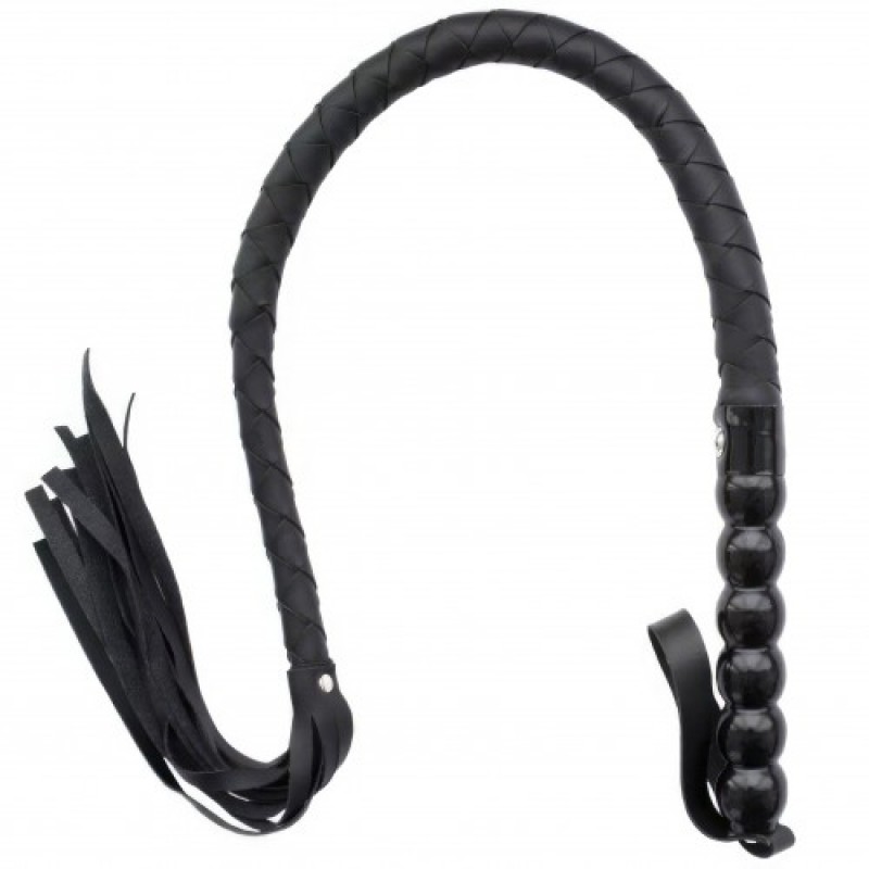 Кнут черный с твердой ручкой