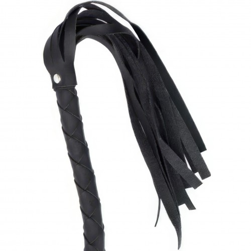 Кнут черный с твердой ручкой