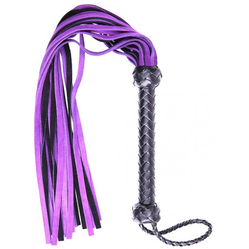 Замшевая черно-фиолетовая плеть 