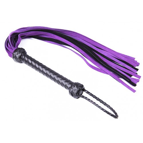 Замшевая черно-фиолетовая плеть 