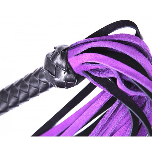 Замшевая черно-фиолетовая плеть 