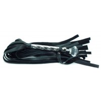 Плеть из кожи с широкими хвостами и декоративным кристаллом																																															