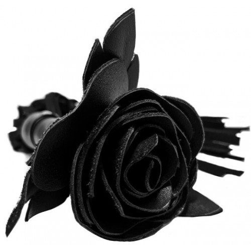 Кожаная плеть Черная Роза с замшевыми хвостами