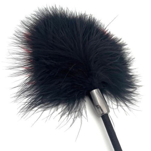 Стек-тиклер черный с черно-красными перьями 49 см