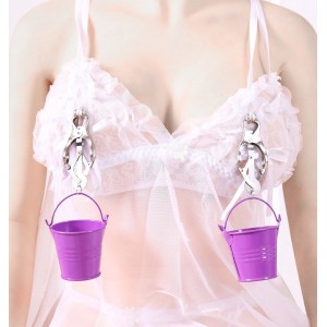 Зажимы для сосков клевер с фиолетовыми ведёрками (иной угол)