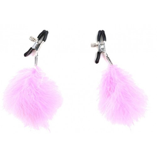 Зажимы с розовым пушком
