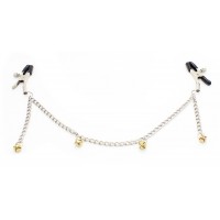 Зажимы для сосков на цепи с желтыми бубенчиками